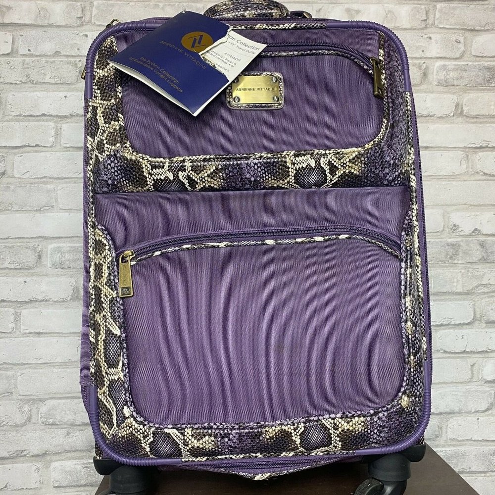 Adrienne Vittadini Python Collection 18 Inch Travel Luggage AVL591 Purple